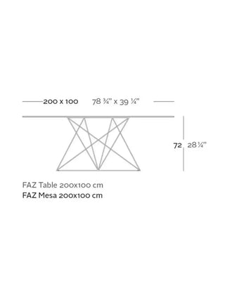 Vondom Faz table with powder-coated metal legs with HPL top