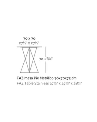 Vondom Faz table with powder-coated metal legs with HPL top