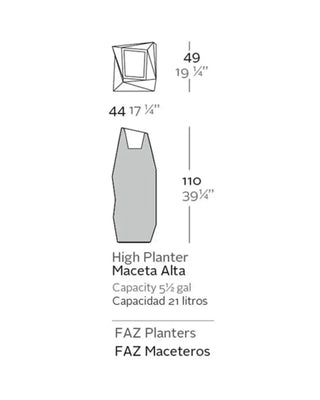 Vondom Faz Maceteros high vase in polyethylene