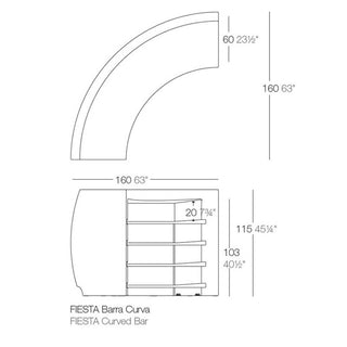 Vondom Fiesta Barra Curva bar counter white by Archirivolto - Buy now on ShopDecor - Discover the best products by VONDOM design