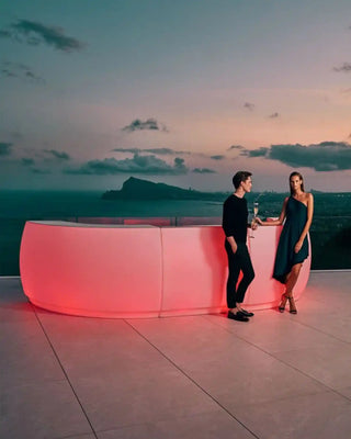 Vondom Fiesta Curved LED bar counter 160 cm in polyethylene