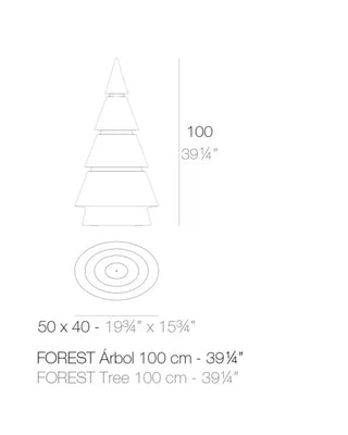 Vondom Forest Christmas LED tree in Ice White 2101 polyethylene
