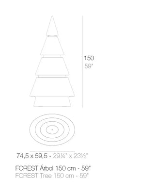 Vondom Forest Christmas LED tree in Ice White 2101 polyethylene