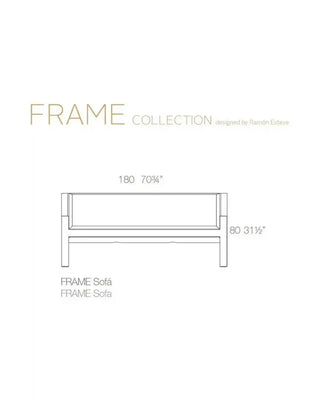 Vondom Frame sofa in polyethylene with upholstered cushion