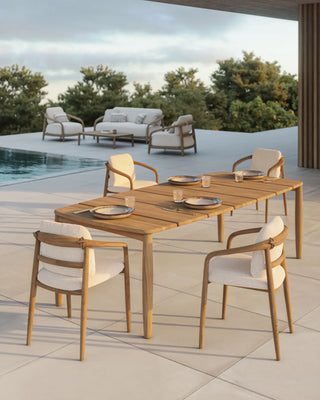 Vondom Fusta upholstered chair in teak wood