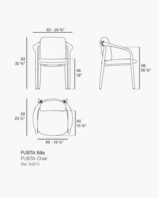 Vondom Fusta upholstered chair in teak wood