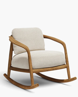 Vondom Fusta upholstered rocking lounge chair in teak wood