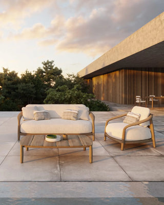 Vondom Fusta upholstered sofa in teak wood