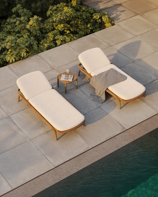 Vondom Fusta sun lounger table in teak wood