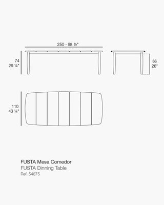 Vondom Fusta dining table in teak wood 250 cm