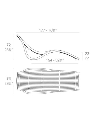 Vondom Ibiza sun lounger in polypropylene