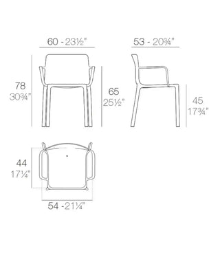 Vondom Kes chair with arms in polypropylene