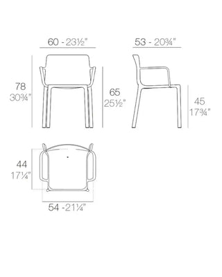 Vondom Kes chair with arms in polypropylene