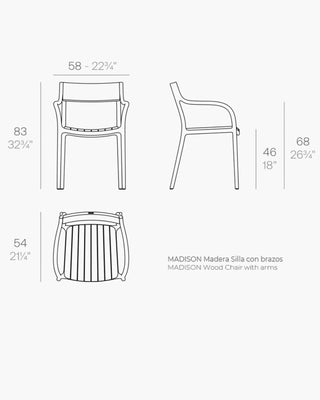 Vondom Madison Wood chair with polywood seat and resin base