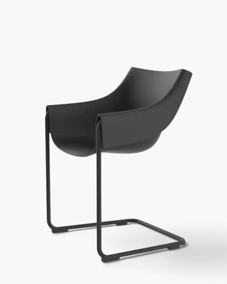 Vondom Manta Cantilever armchair with polypropylene seat and powder-coated metal cantilever base