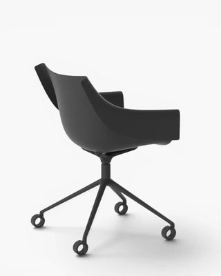 Vondom Manta swivel caster armchair with polypropylene shell and powder-coated metal four-star base