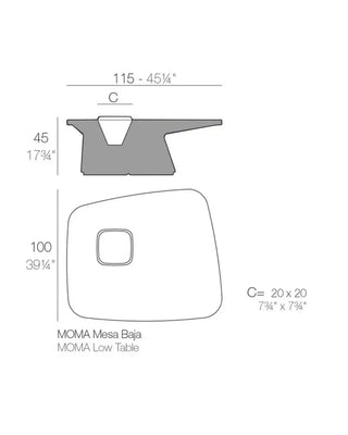 Vondom Noma coffee table in polyethylene