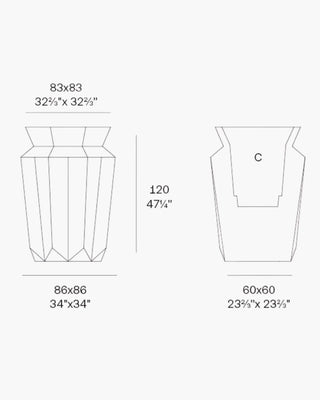 Vondom Origami Hasu planter in polyethylene