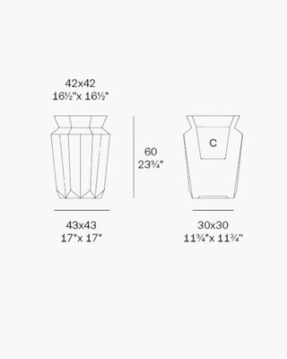 Vondom Origami Hasu planter in polyethylene
