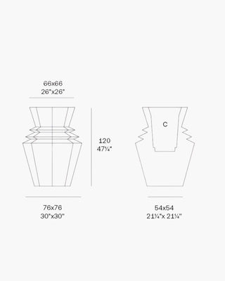 Vondom Origami Hinoki planter in polyethylene