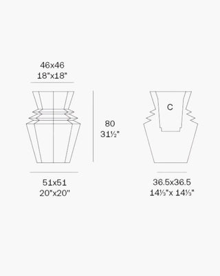 Vondom Origami Hinoki planter in polyethylene