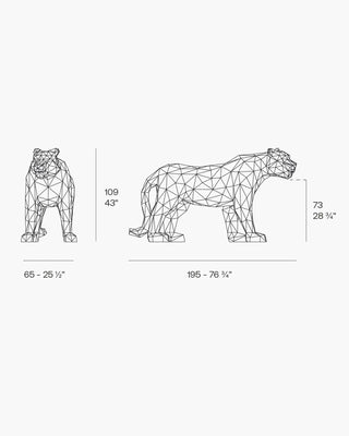 Vondom Origami Hyou leopard-shaped sculpture in polyethylene