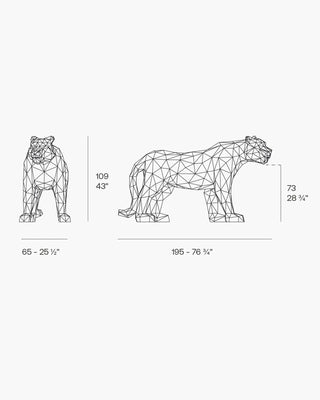 Vondom Origami Hyou leopard-shaped sculpture in polyethylene