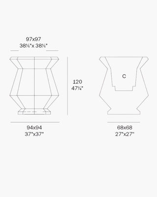 Vondom Origami Kashi planter in polyethylene