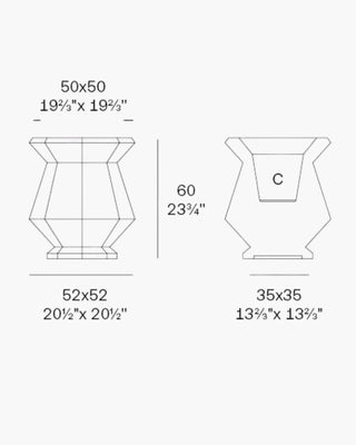 Vondom Origami Kashi planter in polyethylene