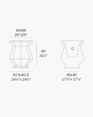 Vondom Origami Kashi planter in polyethylene