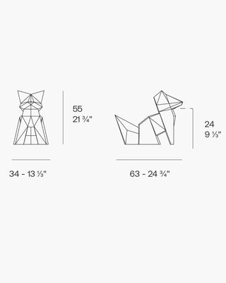 Vondom Kitsune & Kokitsune fox-shaped sculpture in polyethylene