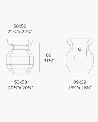 Vondom Origami Yuri planter in polyethylene