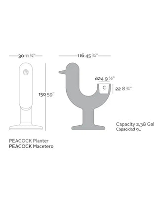 Vondom Peacock Pot vase in polyethylene