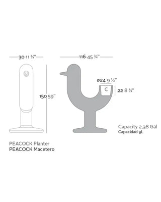 Vondom Peacock Pot vase in polyethylene