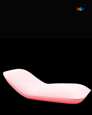 Vondom Pillow LED sun lounger in Ice White 2101 polyethylene