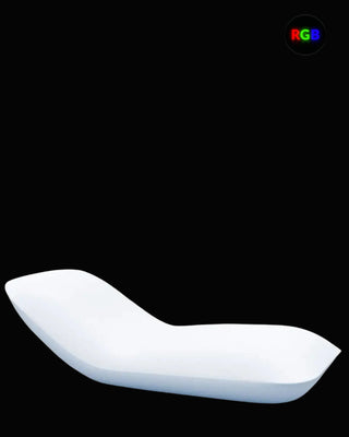 Vondom Pillow LED sun lounger in Ice White 2101 polyethylene