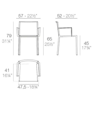 Vondom Quartz chair with arms in polypropylene