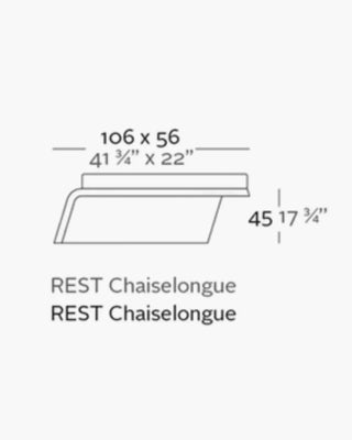 Vondom Rest chaise longue in polyethylene with upholstered cushion