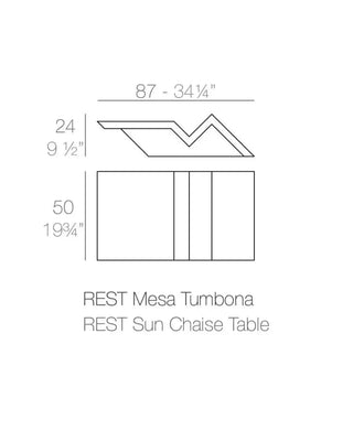 Vondom Rest sun lounger LED low table in polyethylene