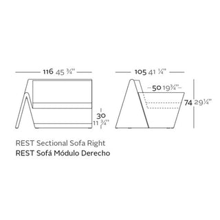 Vondom Rest sofa right module by A-cero - Buy now on ShopDecor - Discover the best products by VONDOM design