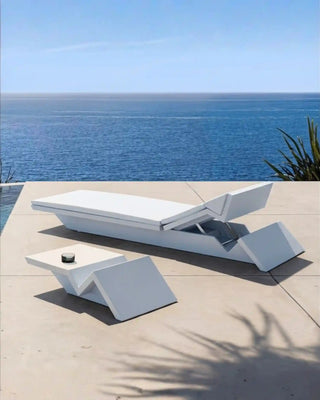 Vondom Rest sun lounger in polyethylene with upholstered cushion