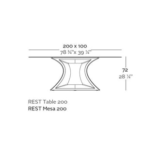 Vondom Rest table with top HPL 200x100 cm. white by A-cero - Buy now on ShopDecor - Discover the best products by VONDOM design