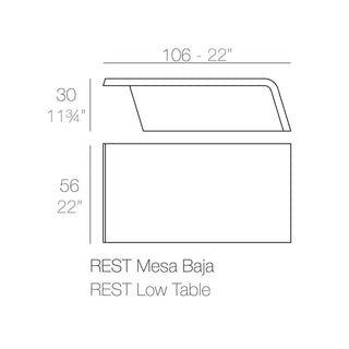 Vondom Rest low table h. 30 106x56 cm. by A-cero - Buy now on ShopDecor - Discover the best products by VONDOM design