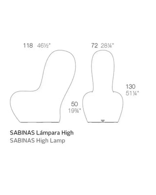 Vondom Sabinas LED floor lamp in Ice White 2101 polyethylene