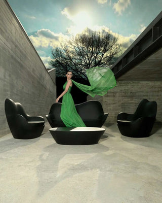 Vondom Sabinas sofa in polyethylene with upholstered cushion