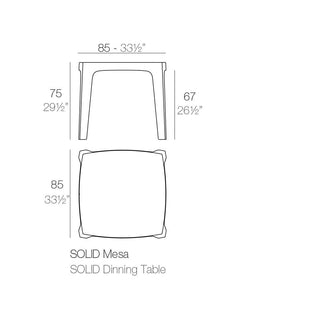 Vondom Solid table 85x85 cm by Stefano Giovannoni - Buy now on ShopDecor - Discover the best products by VONDOM design