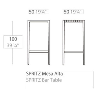 Vondom Spritz high table 50x50 h. 100 cm by Archirivolto - Buy now on ShopDecor - Discover the best products by VONDOM design