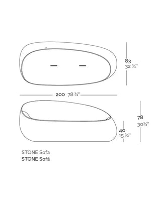 Vondom Stone sofa in polyethylene