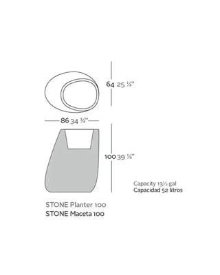 Vondom Stone Planter vase in polyethylene