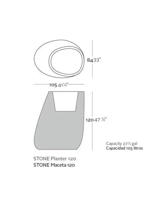Vondom Stone Planter vase in polyethylene